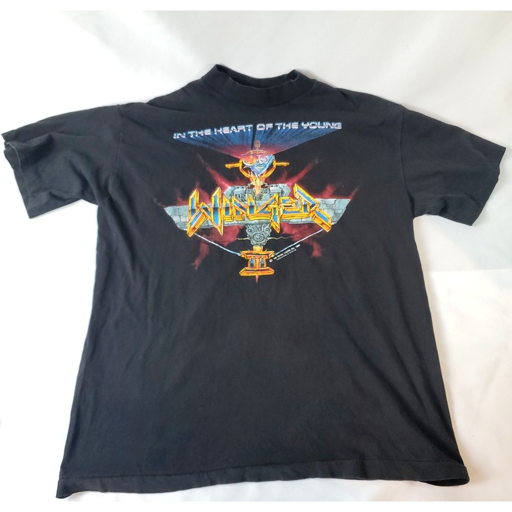 Vintage 1990s Winger Heart of the Young Tour Brockum Band T Shirt Size Large‎